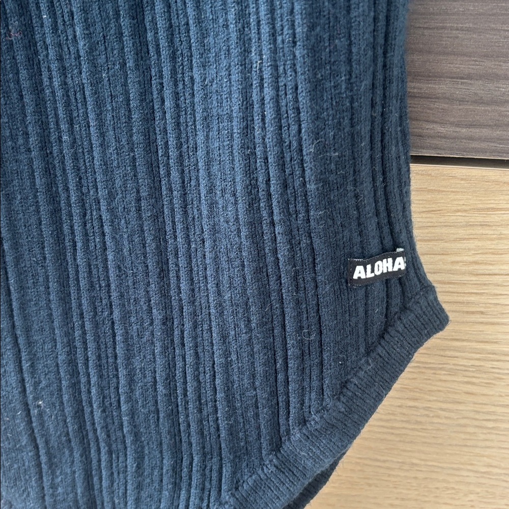 ALOHAS Navy Ribbed Bodysuit - Picture 4 of 4